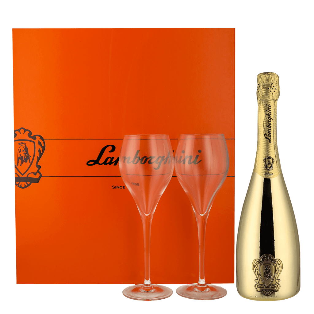 Lamborghini Brut Spumante Gold + 2 Glasses 75cl
