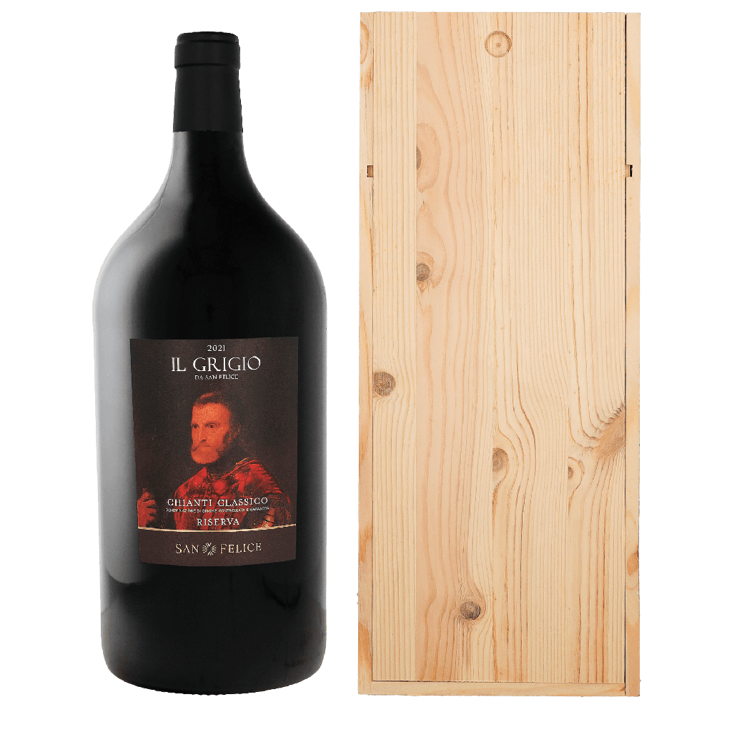 San Felice Chianti Cl. Il Grigio Riserva DOCG  Jeroboam + Wooden GB 3 liter