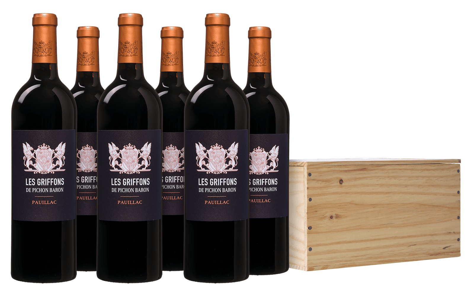 Les Griffons de Pichon Baron Pauillac op kist